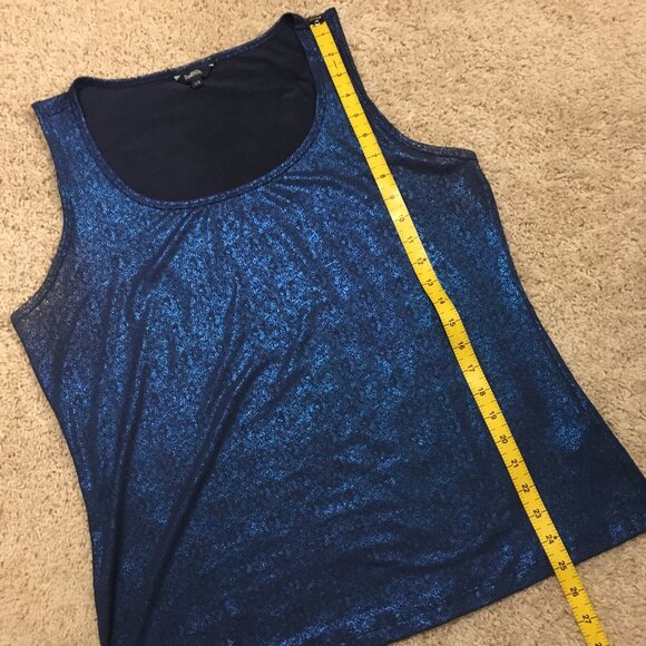 Shimmery Shiny Indigo Blue Mermaidcore Tank Top - Picture 14 of 14